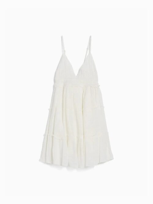 Mini dress with ruffled straps Pearl